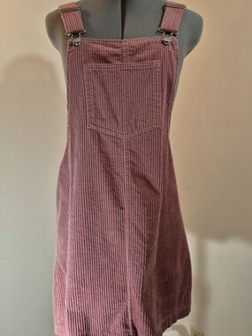 Mango Dusty Pink Corduroy Pinafore with Buckle Straps